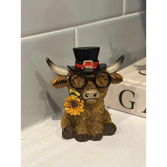Hobby Lobby Viral Miniature Highland Cow Fall Ornaments/Decor Figures - Picture 3 of 7